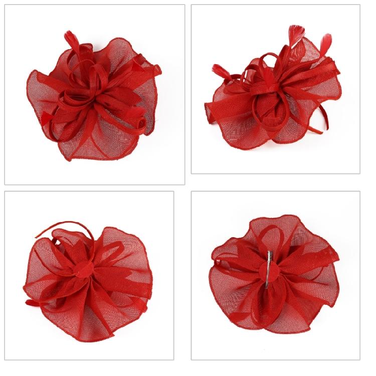 Exaggerated Flower Fascinator Hat Mesh Flower Bowler Hat Evening Dress HeadpieceFemale Flower Fascinator Hat