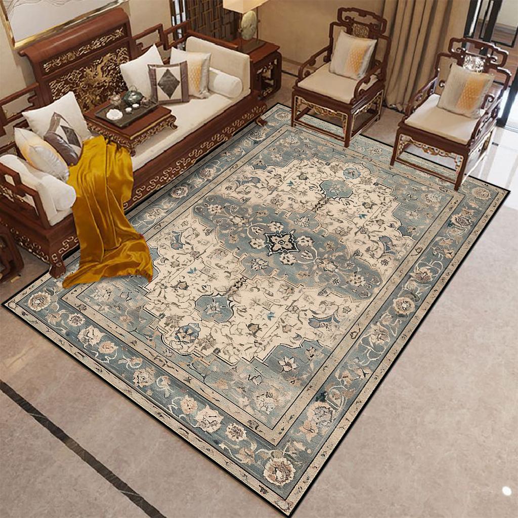 Retro Persia Style Carpet Living Room Large Area Washable Sofa Area Rug for Bedroom Decor Lounge Floor Mat Non-slip Customizable