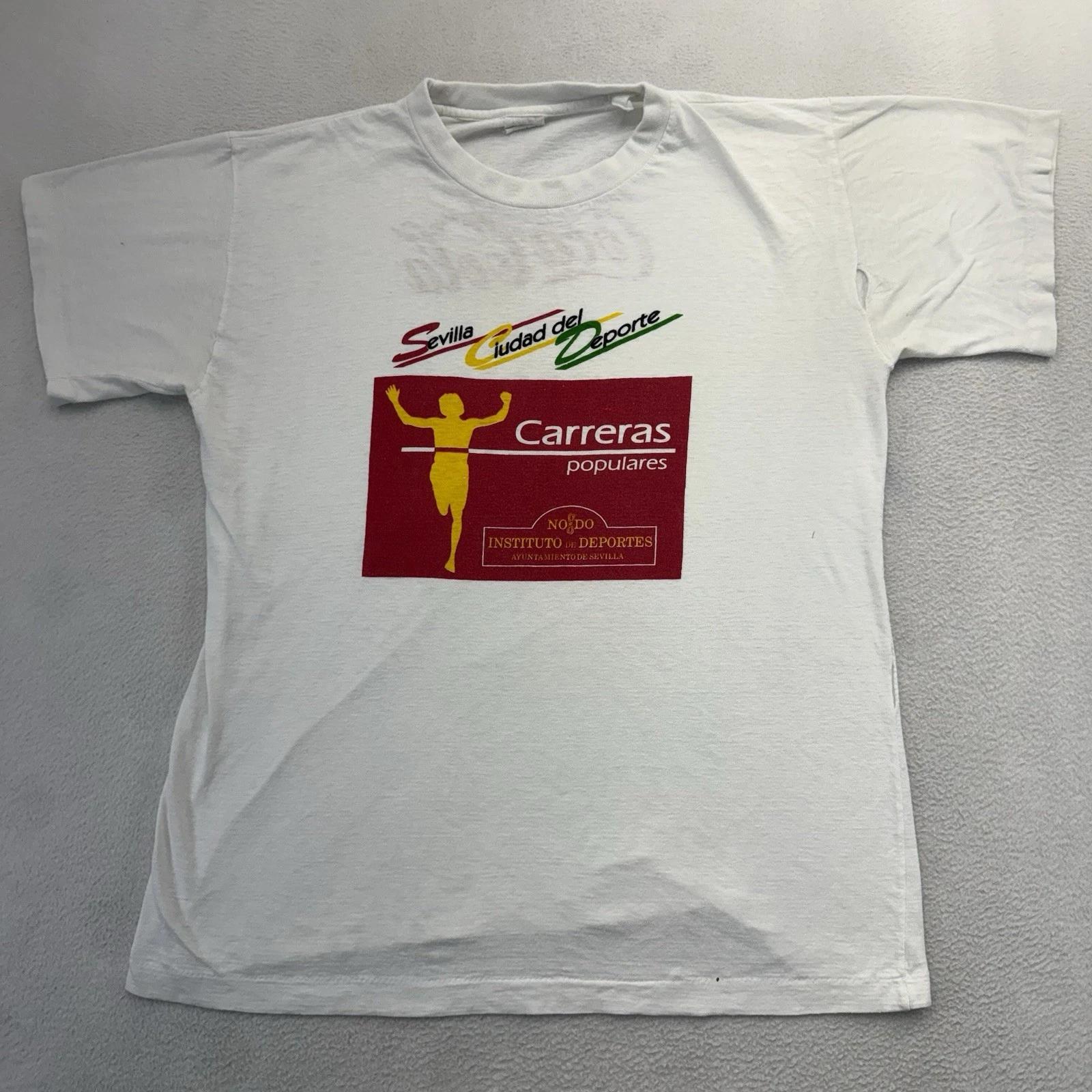 

VTG Sevilla Ciudad De Deportes Running Single Stitch T-Shirt Distress M L