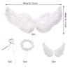 Formemory Angel Wings Cosplay Set for Kids, Angel Wings, Ring, Heart Cane, and Hair Ornament, 4-Piece Set, White Angel Costume Accessories for Women