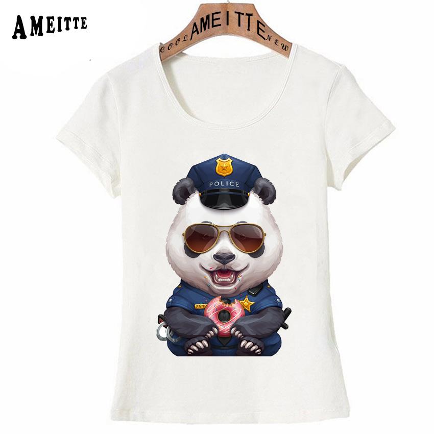 Welsh Corgi Officer Print T Shirt Summer Cute Women T Shirt Pit Bull Terrier Panda