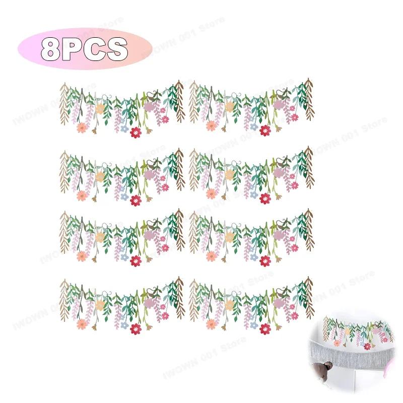 Lange Blätter Blumengirlande Kinderzimmer Hängeanhänger Frühlingsfenster Alles Gute zum Geburtstag Partydekorationen Blumenfotografie