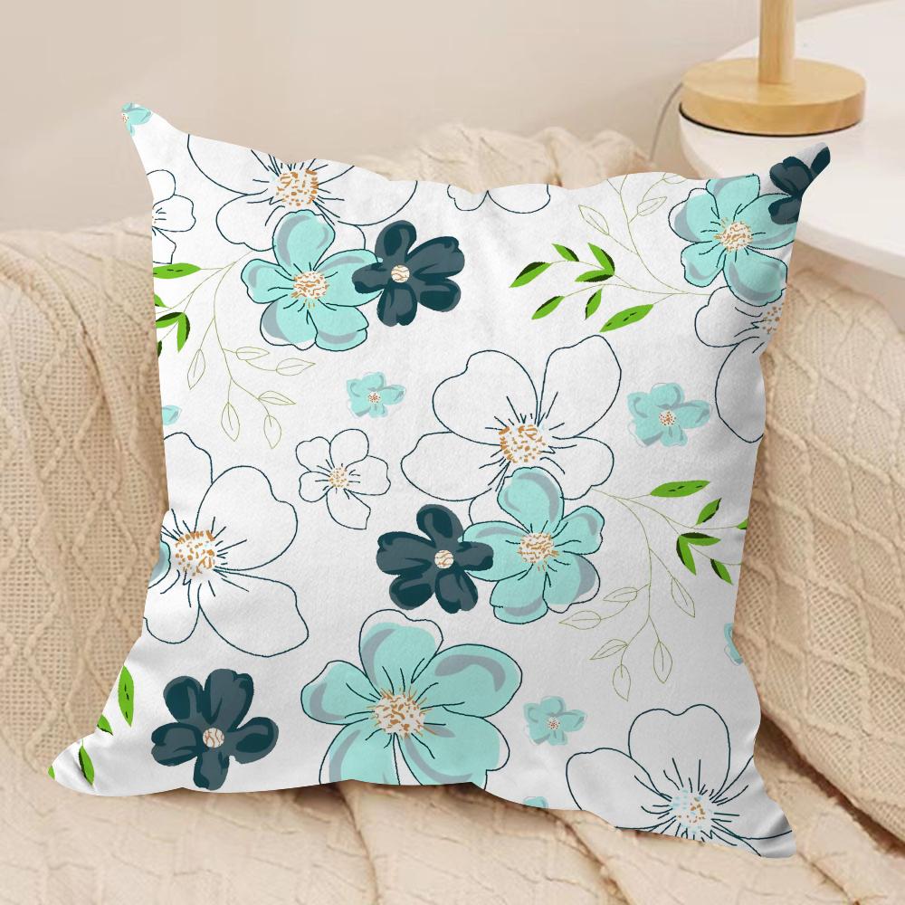 Simple And Elegant Flowers Cushion Cover Pillowcase Ultra Soft Skin Friendly Fabric Cloud Like Comfort  Concealed Zipper
