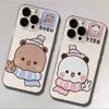 For Apple Phone Protective Case Pattern Phone Case Transparent Tape Pattern Transparent Cartoon Girl Cute and Fashionable Instagram Style
