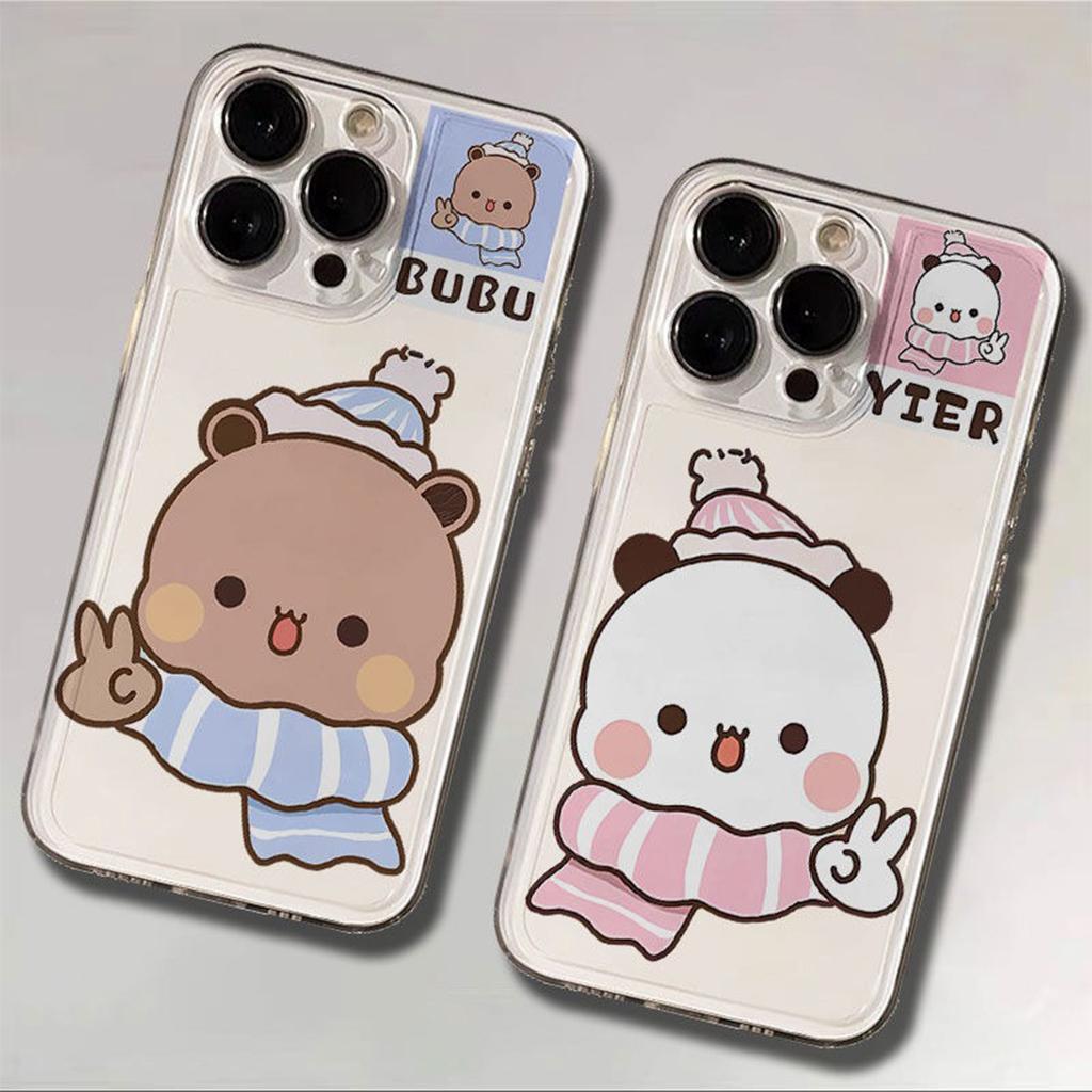 For Apple Phone Protective Case Pattern Phone Case Transparent Tape Pattern Transparent Cartoon Girl Cute and Fashionable Instagram Style
