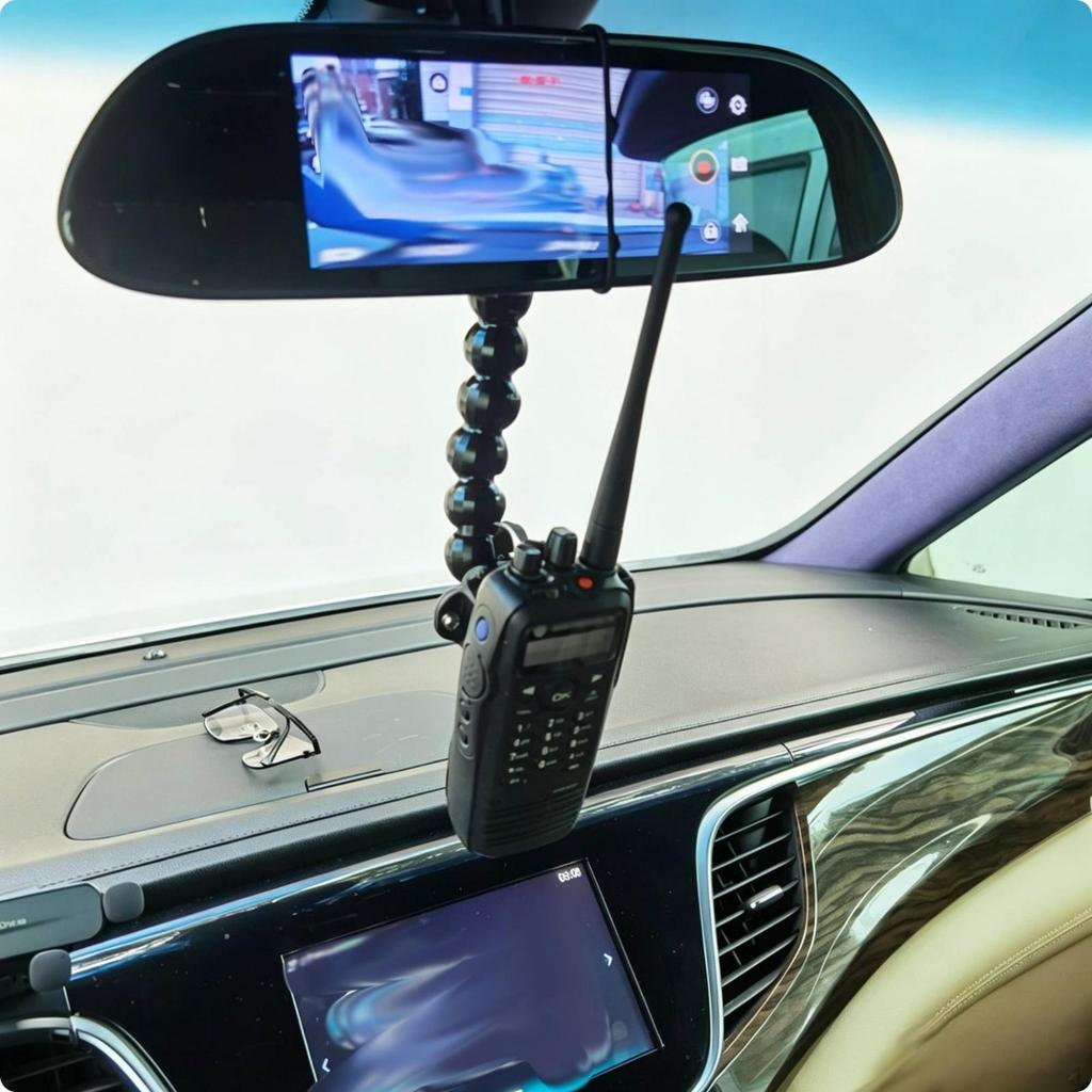 Adjustable Rear Mirror Radio Mount | Articulated, communications device communication Car