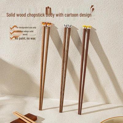 High-End Baby Training Chopsticks - Cartoon Wooden, Anti-Mold Design for Kids