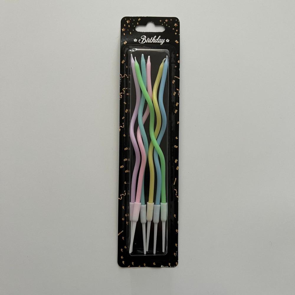 6/pcs10/20setBirthday Candles Spiral Cake Candles Long Thin Cake Candles For Wedding Party And Cake Decoration