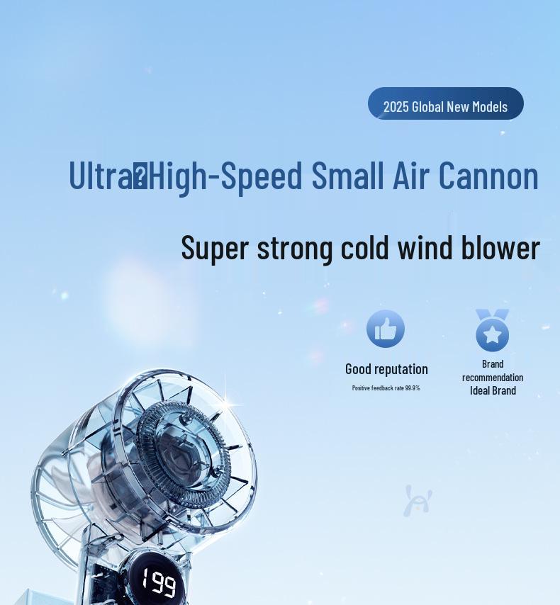 High-Speed Handheld Mini Air Cannon Fan for Students, Babies, and Gift-Giving - Portable for Blowing Food and Eyelashes.