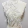 1Pc Silvery Lace Beaded Leaf Appliques Patches DIY Sewing Wedding Dress Accessories Patch