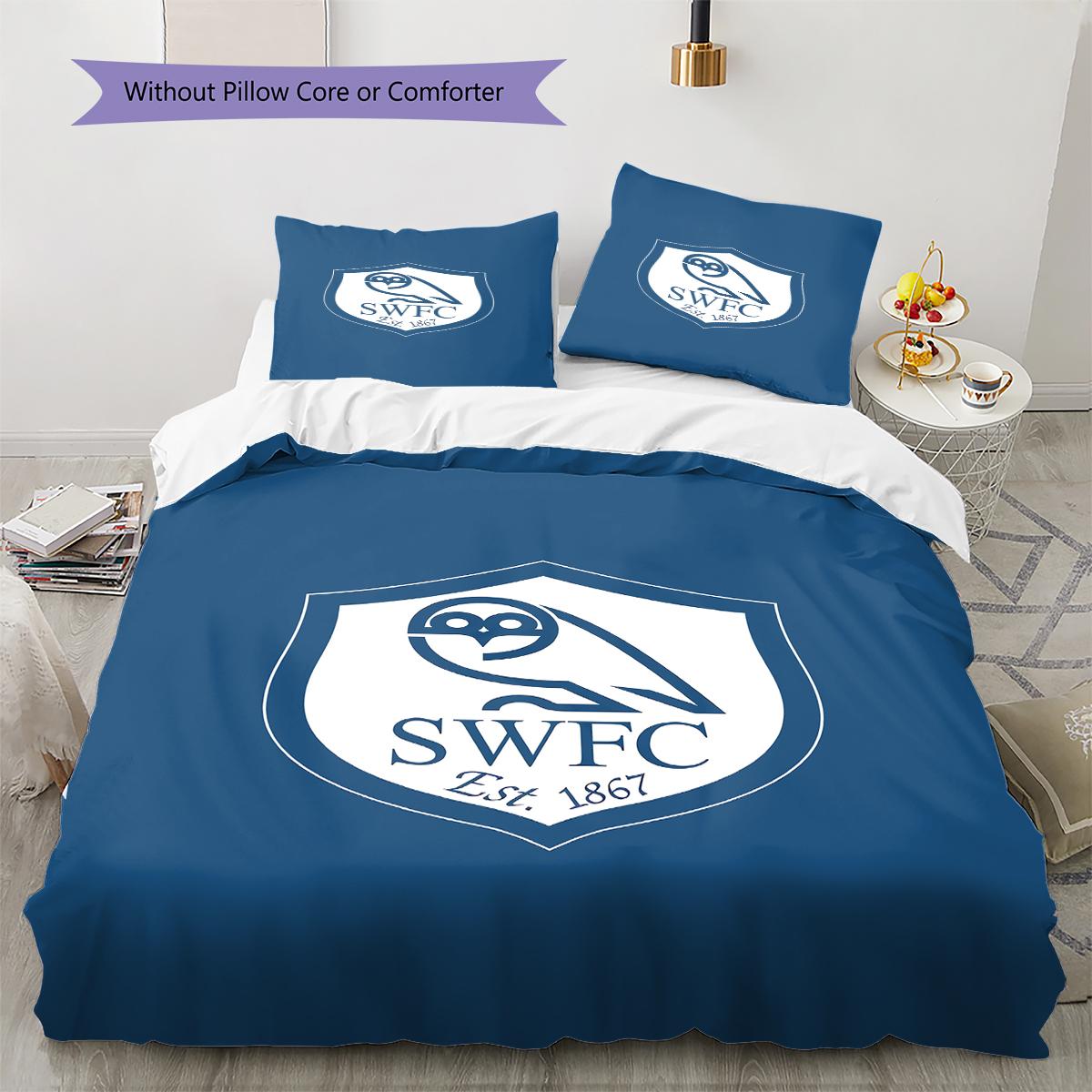 

Sheffield Wednesday Pattern Bedding,Quilt Set Quilt Cover Pillowcase Home Birthday Gift (1 * duvet cover + 2 * pillowcase, without core) 140x200cm