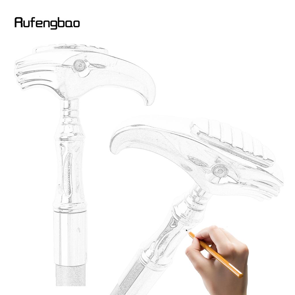 White Luxury Decorative Cosplay Flexible Cane Elegant Fashion Eagle Adjustable Cane Cosplay Alloy Crosier Vintage  Stick 105cm