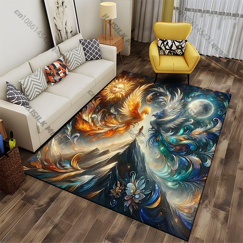 Balance harmony duality cosmic forces carpet Yoga living room room decor children's crawling mat doormat area rug games mat