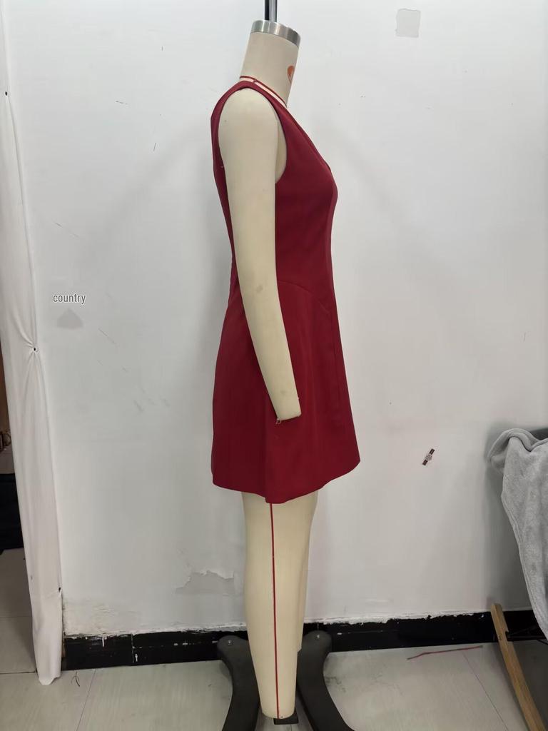 Elegant Sleeveless Balloon Dress for Women - European and American Style