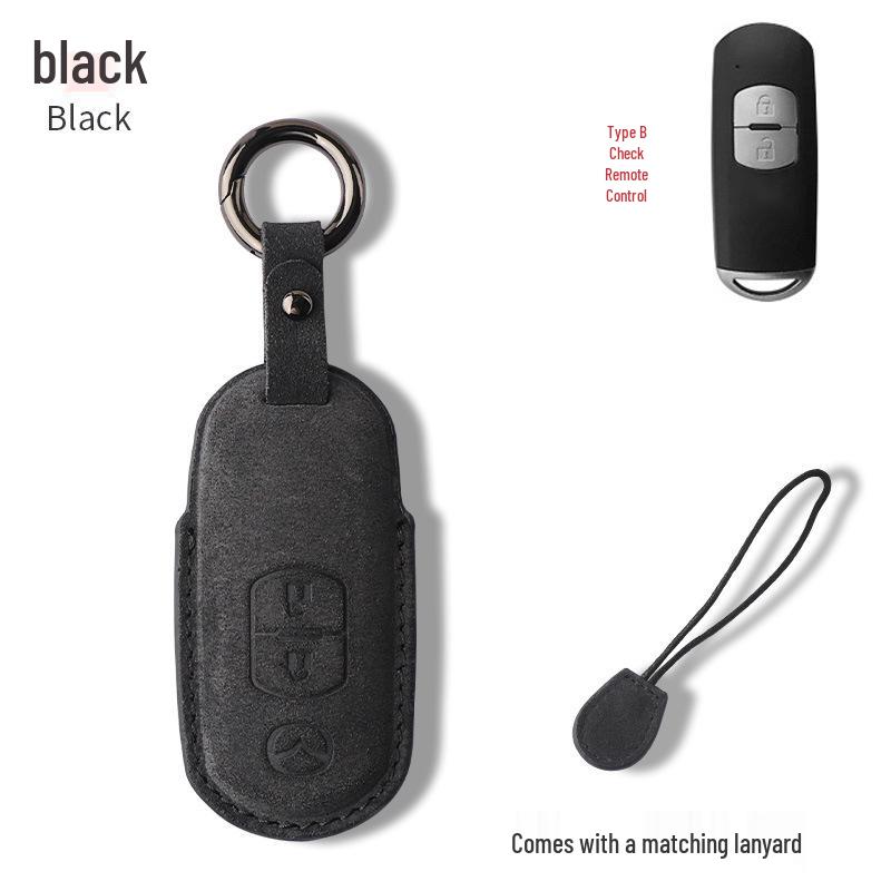 Premium Suede Buckle Key Case for Mazda CX-4, CX-5, Axela, Atenza, and Old Mazda 6