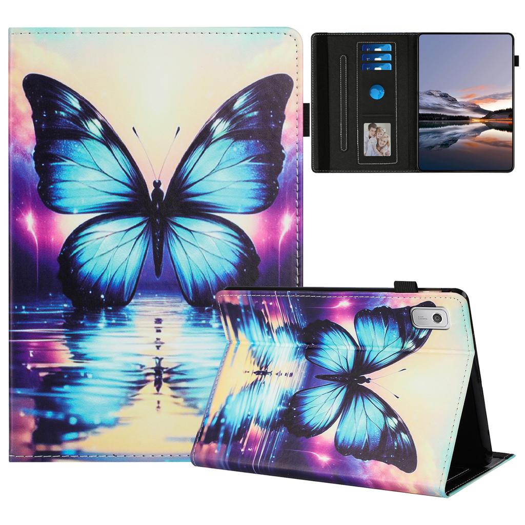 For Lenovo Tab M9 TB-310FU Case Pattern Leather Tablet Cover with Auto Sleep/Wake, Card Holder