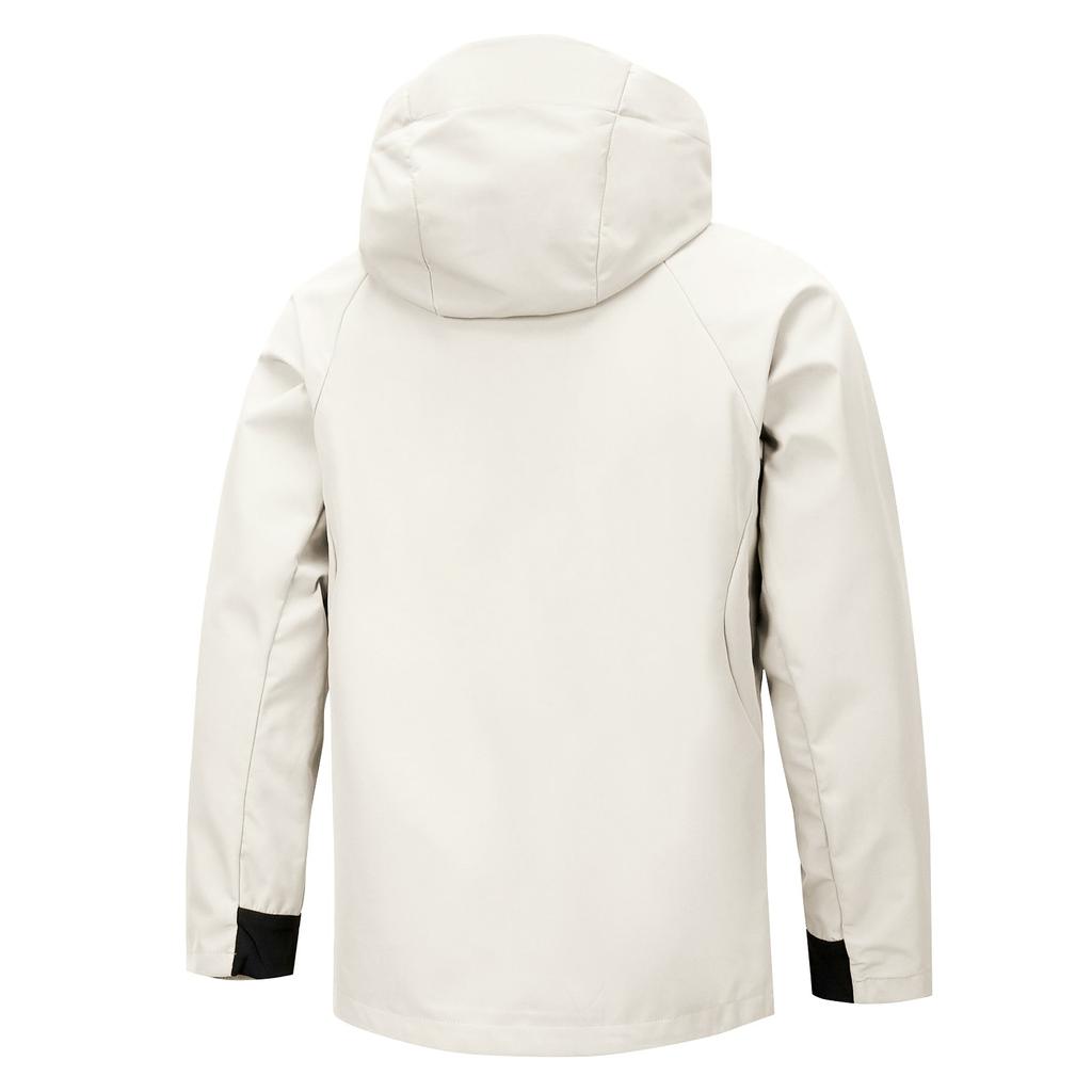 Herr Vinter Enfärgad Business Jacka med Huva Herr Vindjacka