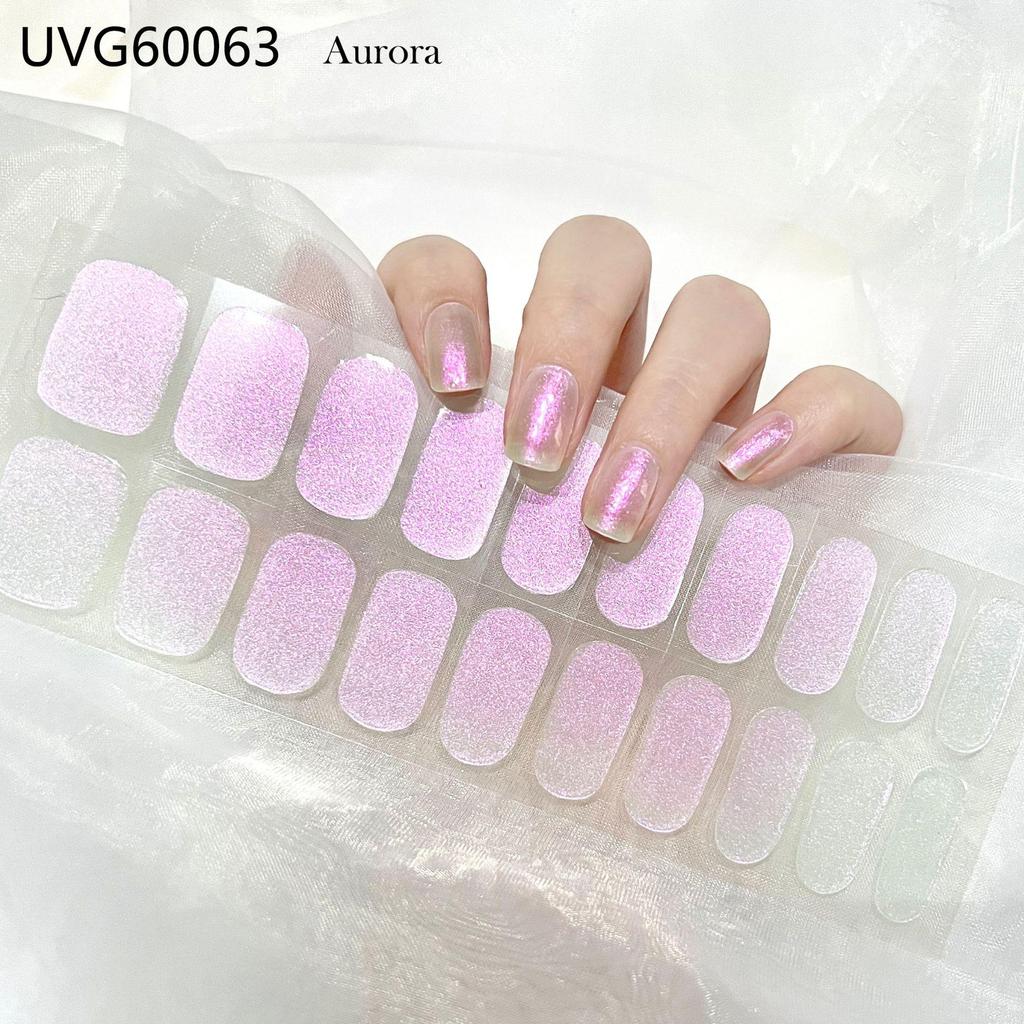 Transparent Nude UV Gel Nail Art Stickers: Semi-Cured, Semi-Baked Manicure Sheets