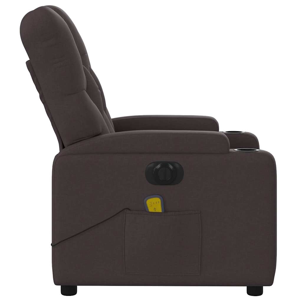 Electric Massage Chair Dark Brown Fabric