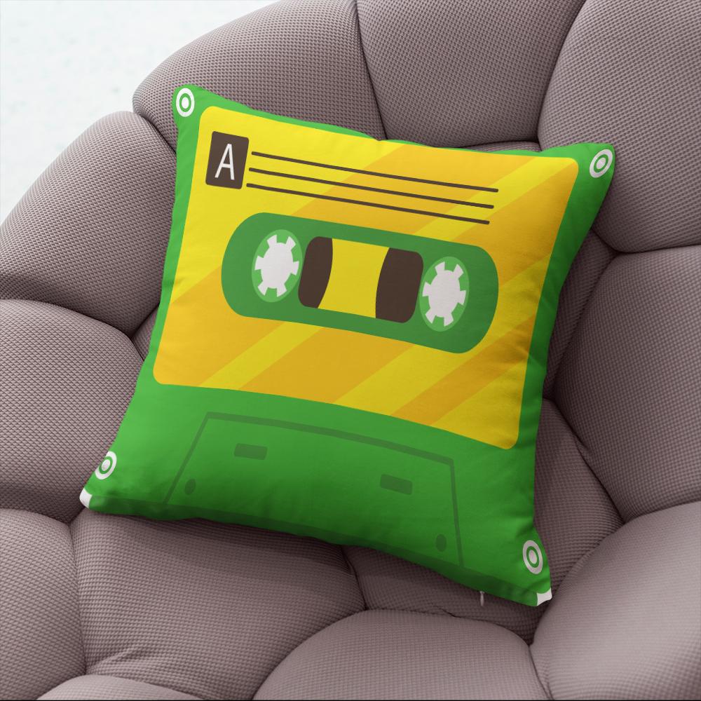 Classic Music Tape Cute Kawaii Camera Pillowcase Decoration Sofa Bedroom Cushion  Home Decor Music Party