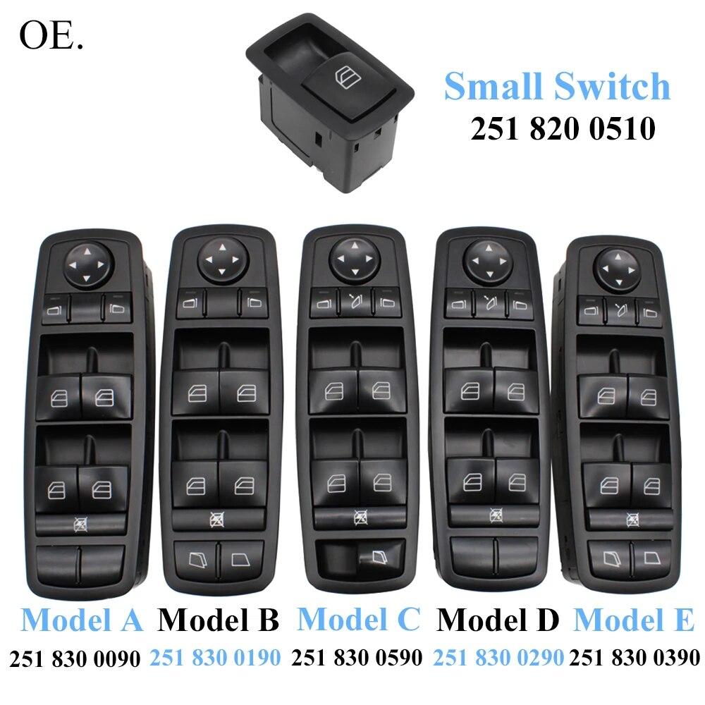 Hlavní spínač ovládání oken automobilu Mercedes Benz ML GL R Class W164 W251 2518300590,2518300290,2518300090,2518300190