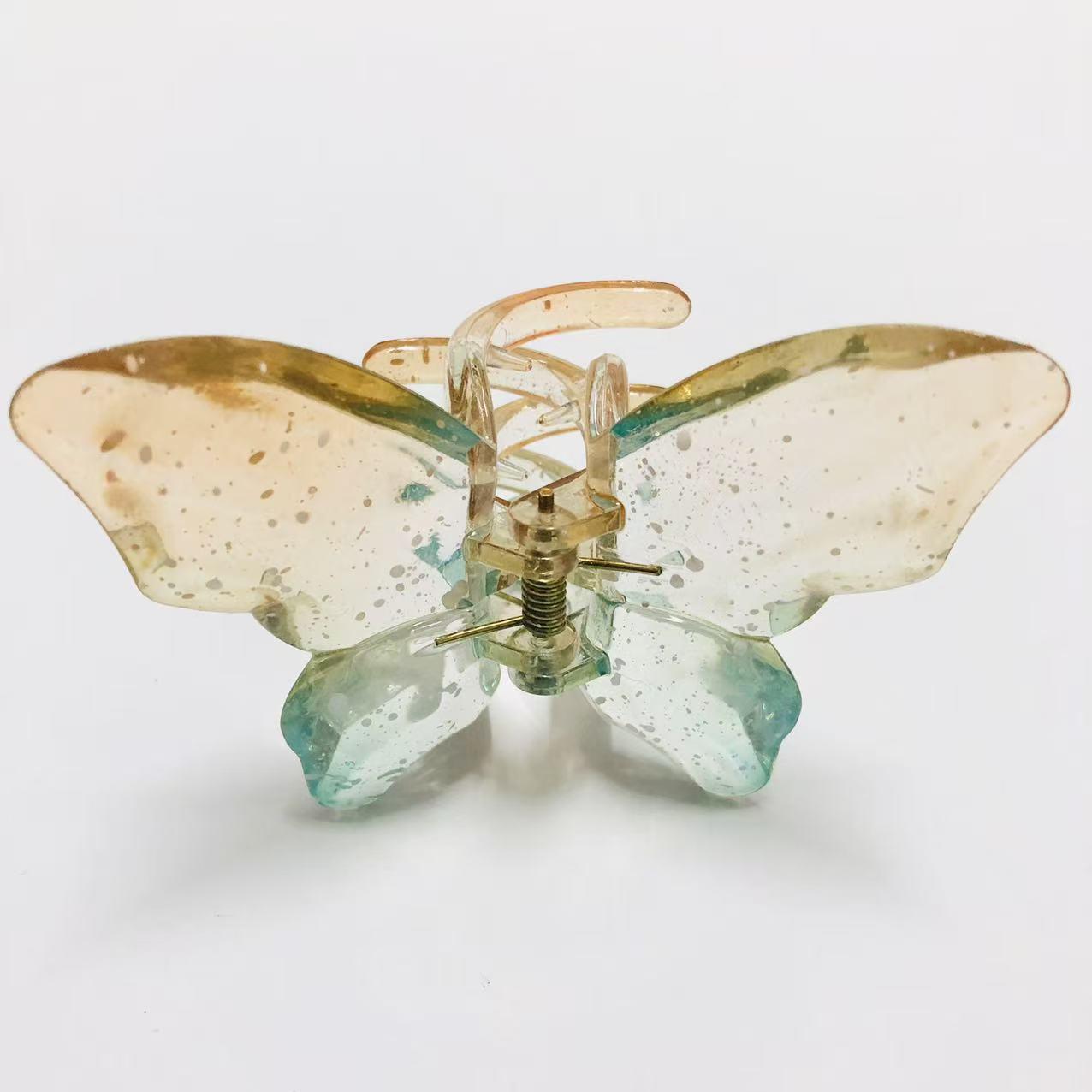 Butterfly Half-Up Hair Clip - High-End Claw Clip for Updo Hairstyles синий/оранжевый