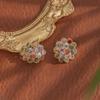 SSeeSY 2025 Hot Selling Custom Design Fashion Jewelry Shiny Color Zircon 3D Flower Earrings with Advanced Brass Earrings Stud