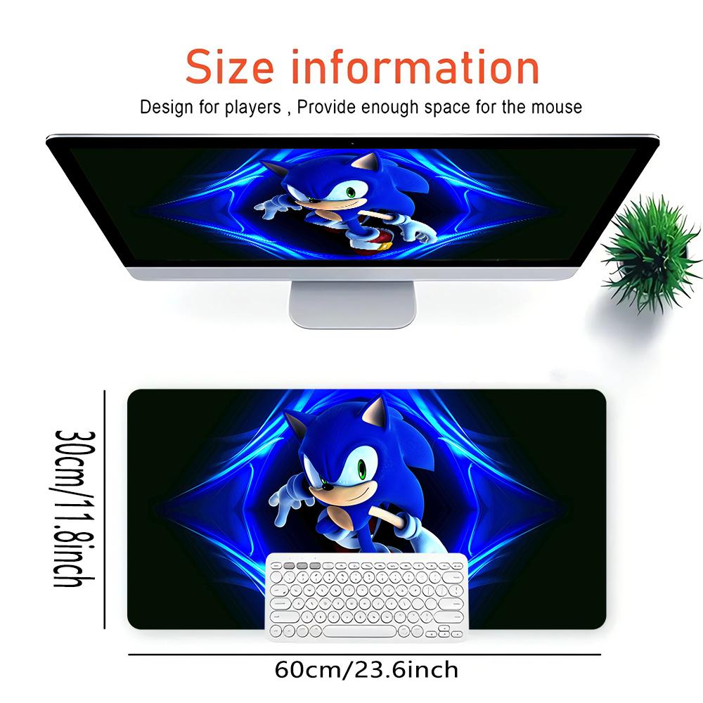 Sonic Through Blue Light Large Gaming Mouse Pad Nonslip Rubber Base Waterproof Desk Mat For Office Pc Laptop