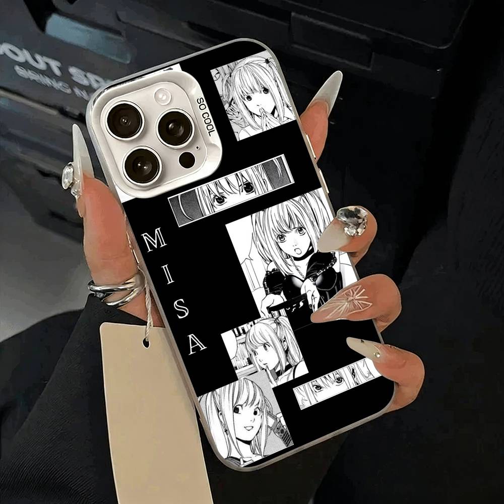 

M-Misa- Чехол для телефона Death Note Для iPhone 11 12 13 14 15 16 Pro Max Plus белый Серебристый Чехол для телефона iPhoneXSMAX