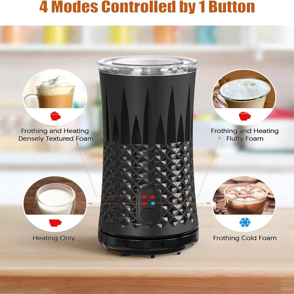 PUTECCH Milk Frother, 4-in-1 Milk Frother and Steamer, Electric Milk Frothers for Coffee