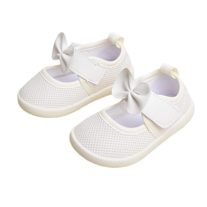 Summer Mesh Bowknot Toddler Shoes - Cute Casual Square Toe for Girls