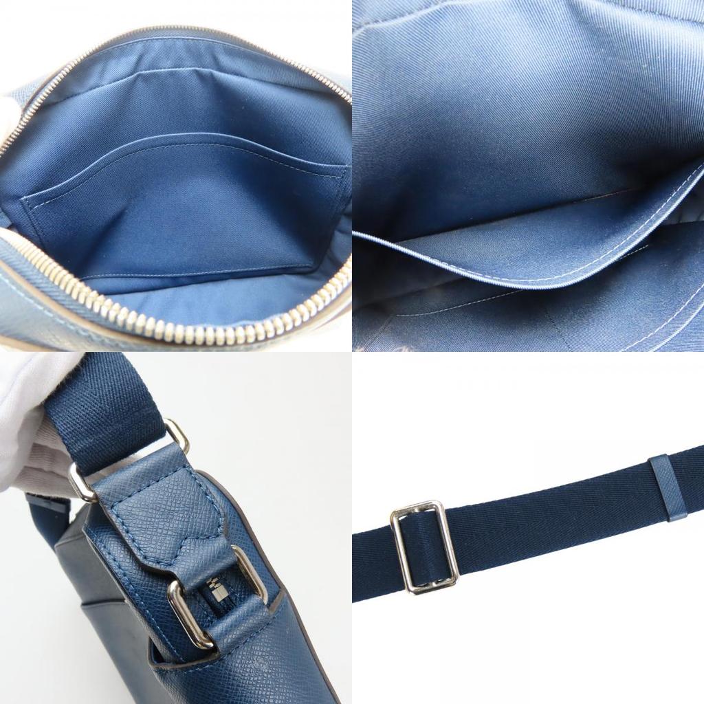 Used LOUIS VUITTON Shoulder Bag Anton Messenger PM M33426 Taiga Blue Marine Navy Everyday use