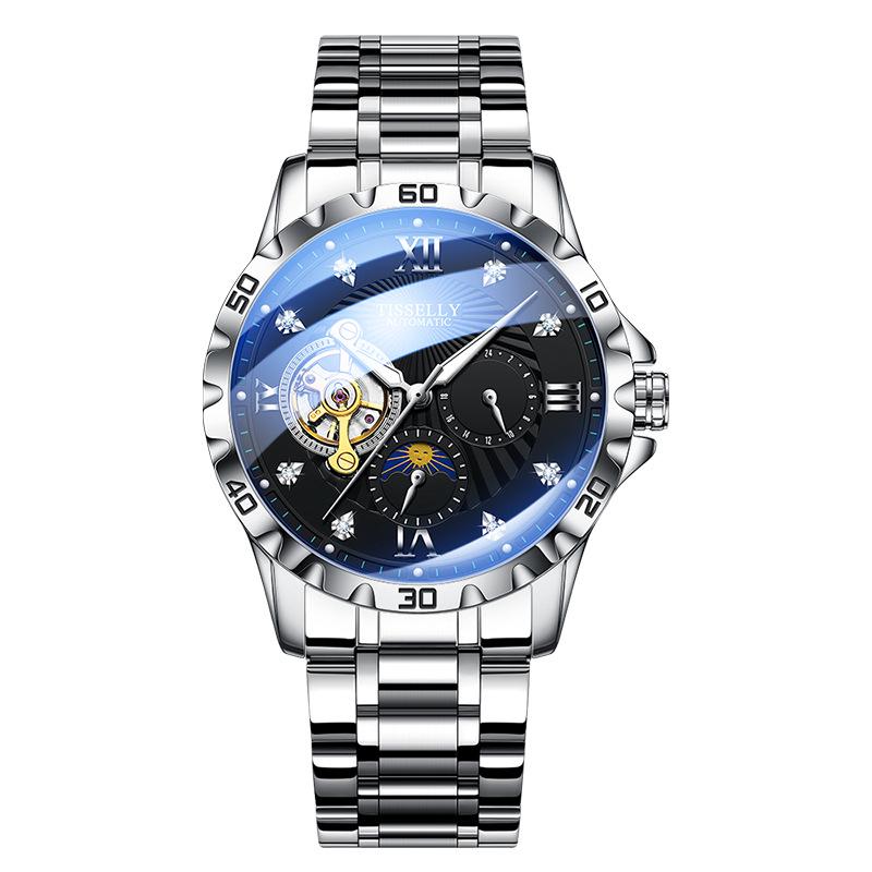 Herren Mechanische Uhr Hohl Wasserdicht Leuchtend Automatische Mechanische Uhr