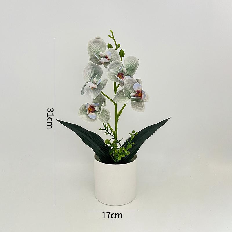 Artificial Orchid Potted Plants Fake Phalaenopsis In Plastic Pot Bonsai Plants Wedding Table Centerpiece Home Office Decoration