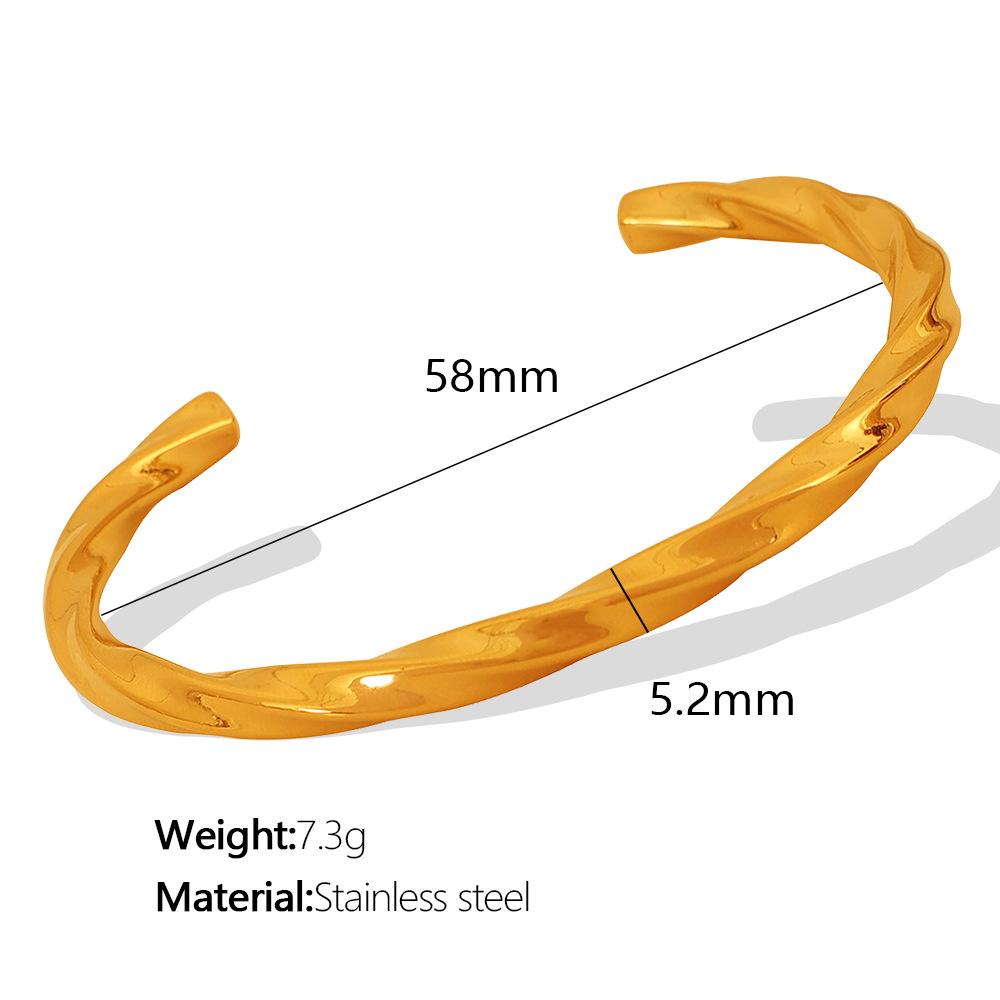 Exaggerated Retro Twist Earrings Metal Opening Bracelet Titanium Steel Stainless Steel Fashion Earrings Women