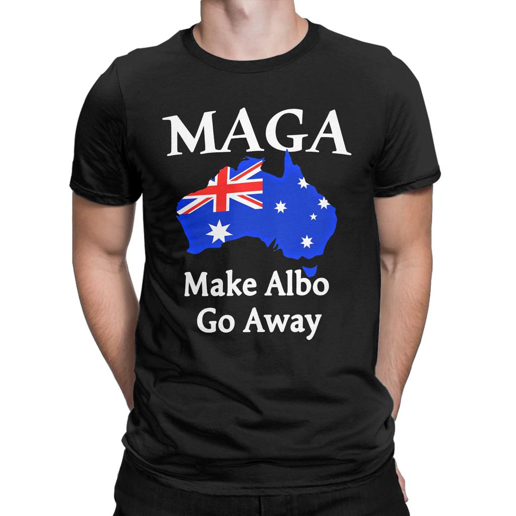 For Australia sake Make Albo Go Away Men T Shirt Novelty Tee Shirt Short Sleeve Crewneck T-Shirts Plus Size Clothing