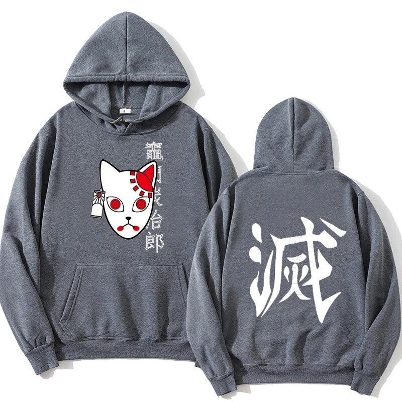 Anime Demon Slayer sweter Streetwear unisex Tanjiro Kamado kostium bluzy Harajuku Demon Slayer Kimetsu No Yaiba Sudadera