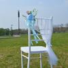 2025 Wedding Artificial Flower Chair Decoration Church Chair Bench Bench Bow Ribbon Wedding Ceremony Party Decoration Gift 2pcs