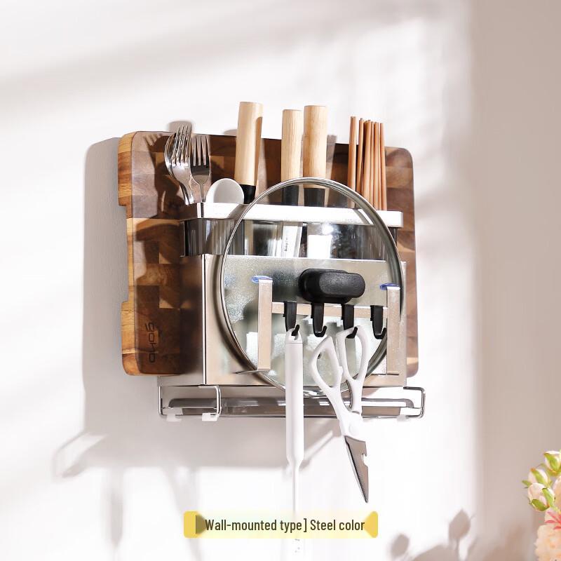 

316 Stainless Steel No-Drill Wall-Mounted Kitchen Storage Rack