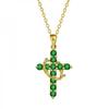 Rotatable Crown Rhinestone Birthstone Zircon Cross Choker Pendant Necklace for Women Cross Chain Christian Jewelry Prayer Gift