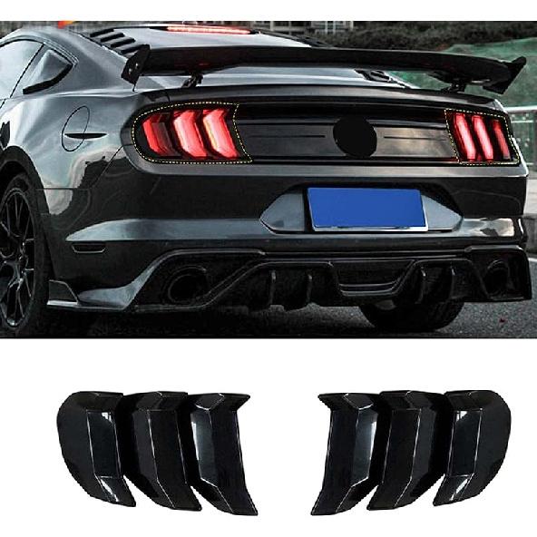 RT-TCZ Tail Light Lamp Cover Guard Trim Frame Bezels Decoration Accessories For Ford Mustang 2018   (Black)