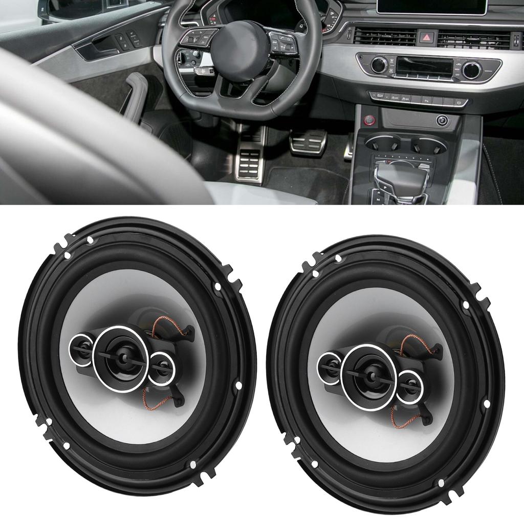 Pair Car Audio Speaker 6.5in Full Frequency 35hz‑22khz 91dB 4 Ohm  Round Universal Moisture Proof