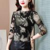 Printed Niche Top for Women Long-sleeved Autumn and Winter Large-size Mother T-shirt Design Sense Base Blouse