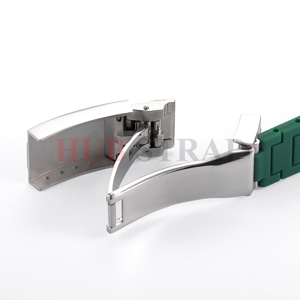 20 21 22mm Měkký silikonový řemínek Zakřivený gumový řemínek na hodinky pro Rolex Muži Ženy Sportovní náramek Skládací přezka Řemínek na zápěstí