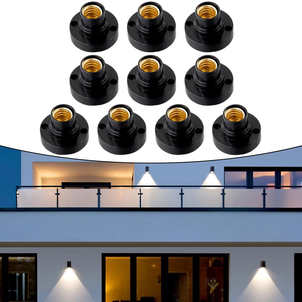 Base Fitting E14 Light Bulb Holder 100-230V Adapter Black Edison Screw Cap Lamp Fixing Replacement Socket Brand New