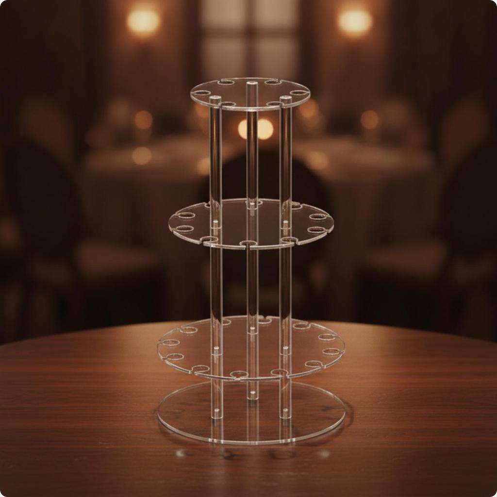 Transparent Countertop Wine Glass Holder Detachable Tiered Stemware