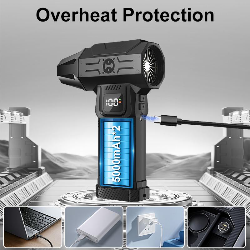 2026 New HFX-05 Powerful Turbo Fan, 700g Shock Pressure Brushless Motor, Portable Vacuum Cleaner, Cordless Compressed Air Dust Collector