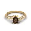 925 Sterling Silver Oval 1.28 CT Smoky Quartz Gemstone Gold Plated Ring