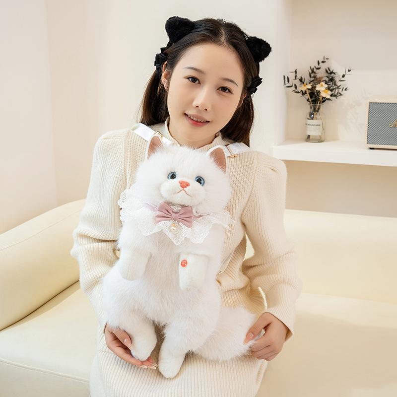 2026 New Simulation Storage Bag Cat Backpack Cute To Give To Friends Girls' Birthday Gift Adjustable Shoulder Strap