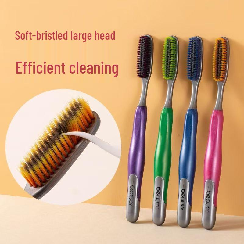 Deluxe Soft Bristle Toothbrush with Large Brush Head - High-Density Family Set